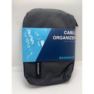 Bagsmart Cable Organizer Travel Case Compact Design Gray Polyester Material